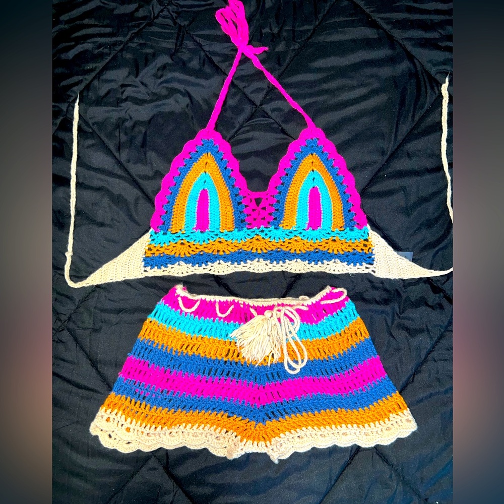 SHEIN Crochet 2pc Short Set